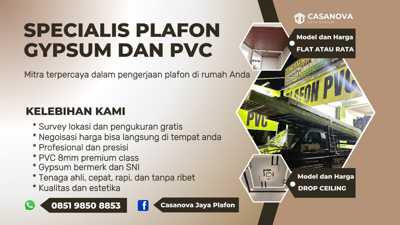 spesialis plafon pvc dan plafon gypsum klaten dan solo raya